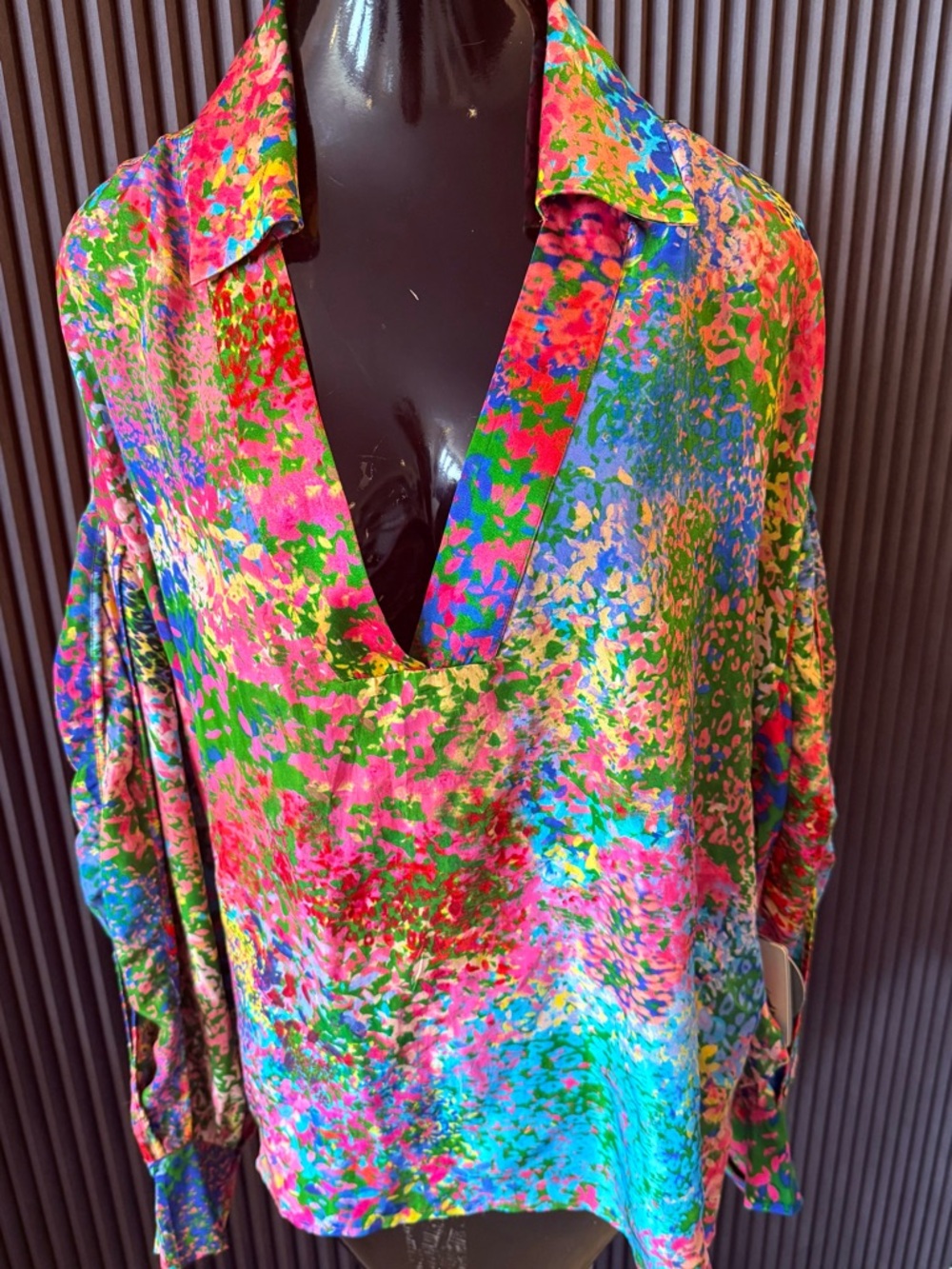 La FUORI 100% Silk Blouse Top NWT $350 Retail | Size 1X | Luxury